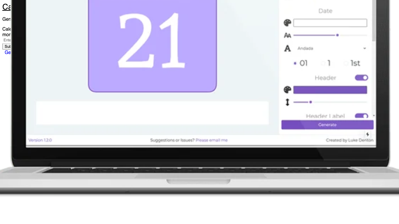 Calendar Icons Generator