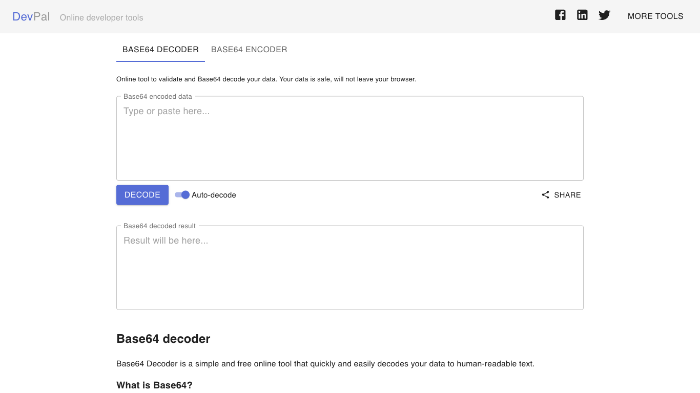 Base64 decoder/encoder