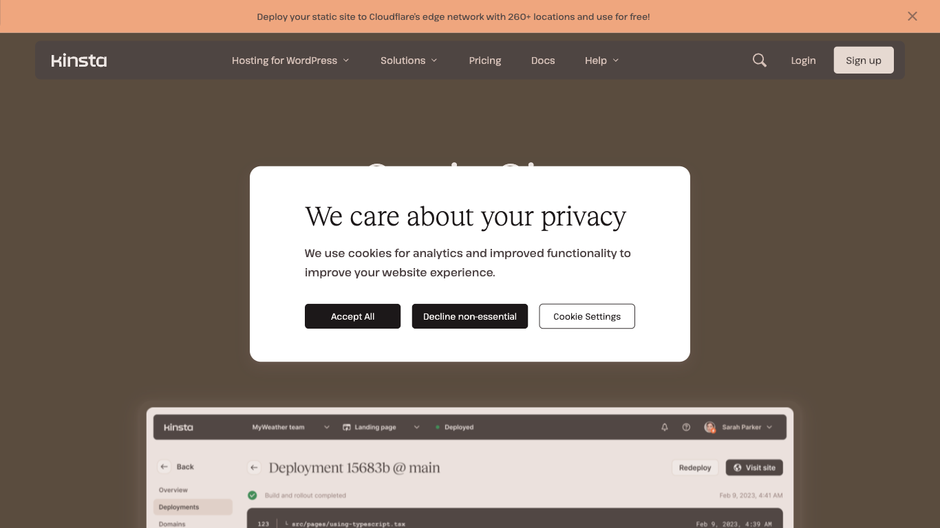 Kinsta Static Site Hosting