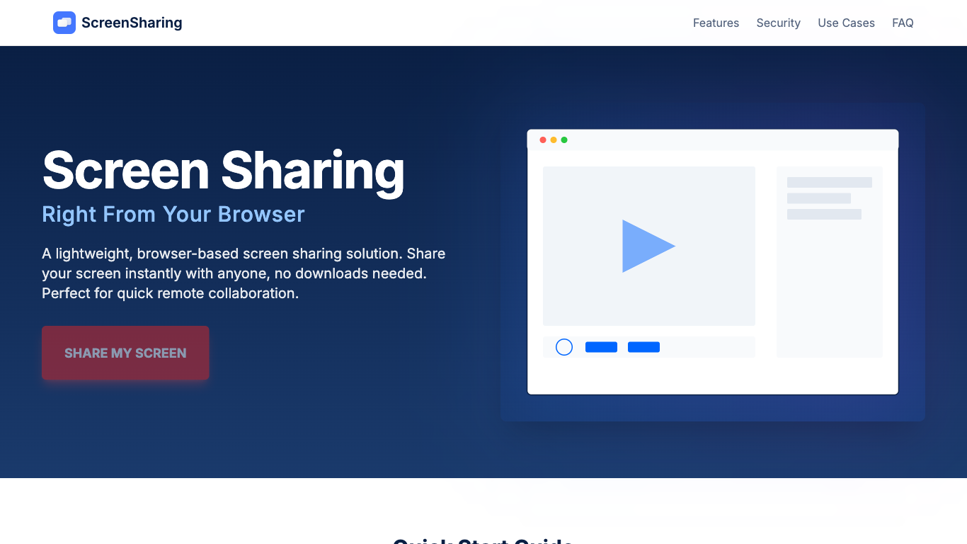 Screen Sharing via Browser